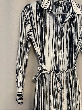 Banana Republic Abstract Stripe Long Sleeve Shirt Dress – Size Medium